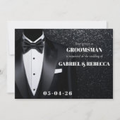 Invitation Soyez mon groomsman demande description arc noir c (Devant)
