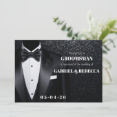 Invitation Soyez mon groomsman demande description arc noir c (Debout devant)