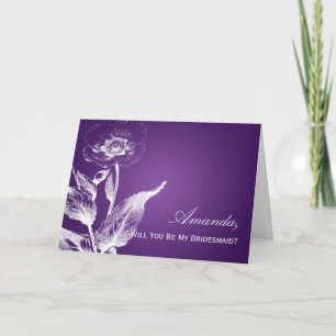 Invitation Soyez mon pourpre de pavot de demoiselle d'honneur