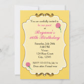 Invitation SOYEZ NO TRE INVITÉ Roses Roses Élégant Fête de Fê (Dos)