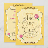 Invitation SOYEZ NO TRE INVITÉ Roses Roses Élégant Fête de Fê (Devant / Derrière)