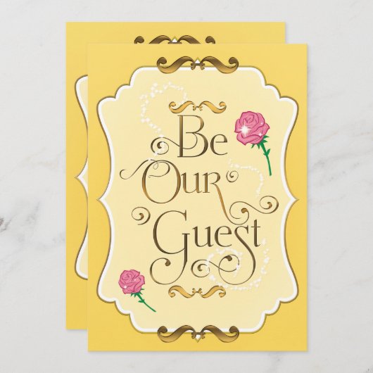Invitation SOYEZ NO TRE INVITE Roses Roses Élégant Fête de so (Devant / Derrière)