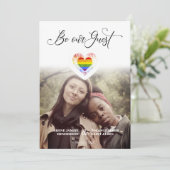 Invitation Soyez notre fierté d'invité Rainbow Heart Lesbian (Debout devant)