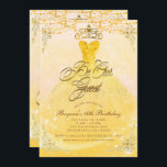 Invitation Soyez notre invité Princess Yellow & Gold Sweet 16<br><div class="desc">Customisez cette invitation pour tout événement.</div>