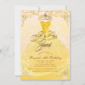 Invitation Soyez Notre Invité Princesse Jaune & Or Sweet 16 P (Devant)