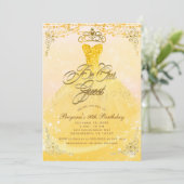 Invitation Soyez Notre Invité Princesse Jaune & Or Sweet 16 P (Debout devant)