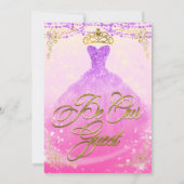 Invitation Soyez notre invitée Princesse Violet & Or Sweet 16 (Dos)