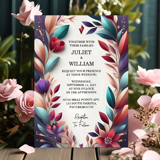 Invitation Soyez Rich Soft Turquoise Fall Gem Bold Jewel Tone