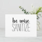 Invitation Soyez sages ... Sanitize;carte (Debout devant)