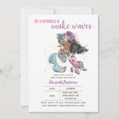 Invitation Soyez une sirène et faites Baby shower aux filles  (Devant)