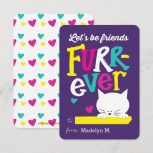 Invitation Soyons amis FURR-ever Classroom Valentine