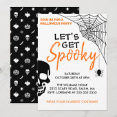 Invitation Soyons Éffrayants de la fête d'Halloween Blanc (Devant / Derrière)