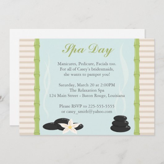 Invitation Spa (Devant / Derrière)