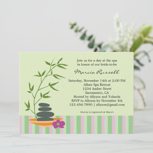 Invitation Spa à la douche nuptiale (Debout devant)