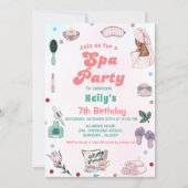 Invitation Spa Anniversaire Pamper Party Anniversaire (Devant)