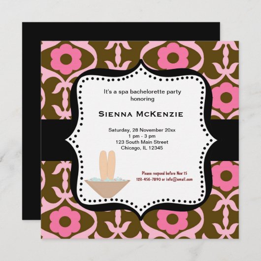 Invitation Spa Bachelorette (Devant / Derrière)