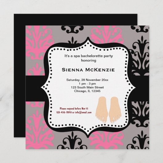 Invitation Spa Bachelorette (Devant / Derrière)