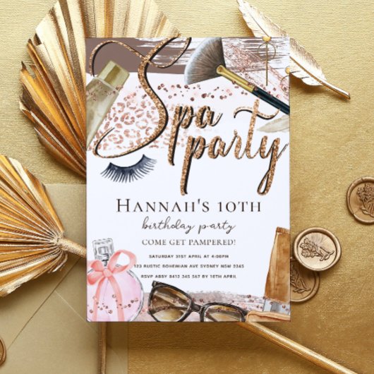 Invitation Spa Birthday Luxury Safari design