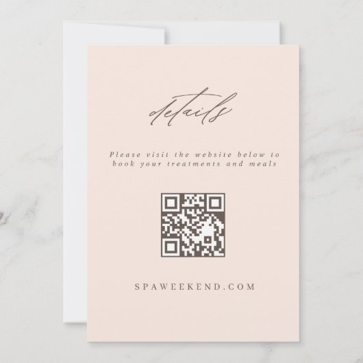 Invitation Spa d'aquarelle Bachelorette Week-end QR Code (Dos)