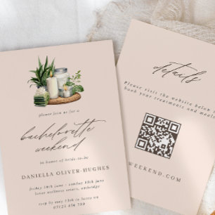 Invitation Spa d'aquarelle Bachelorette Week-end QR Code