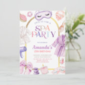 Invitation Spa day Girls Birthday (Debout devant)