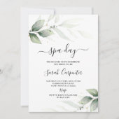 Invitation Spa Day Greenery Bridal Shower (Devant)