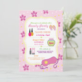 Invitation Spa de beauté Anniversaire fête Relax Pamper Face  (Debout devant)