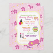 Invitation Spa de beauté Anniversaire fête Relax Pamper Face  (Devant / Derrière)