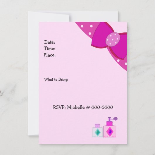 Invitation Spa de Bow rose (Dos)