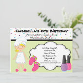 Invitation Spa de filles Polka Dot multicolores (Debout devant)