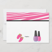 Invitation Spa de filles Zebra rose et blanc (Dos)