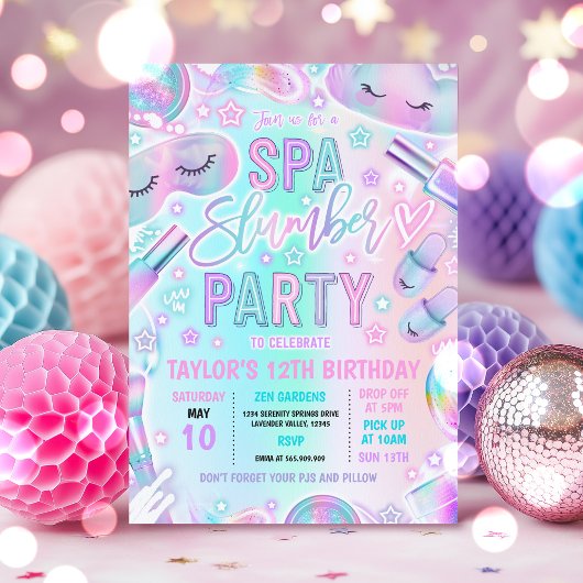 Invitation Spa de la fête de bois Pastel Spa & couchette Anni