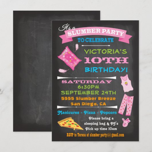 Invitation Spa de la fête du bois de Chalkboard (Devant / Derrière)