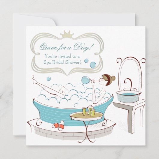 Invitation Spa de la Princesse Bride Shower de Mariée (Devant)