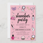 Invitation Spa de maquillage Stwood Party Fille rose Annivers (Devant)