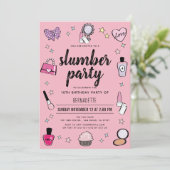 Invitation Spa de maquillage Stwood Party Fille rose Annivers (Debout devant)