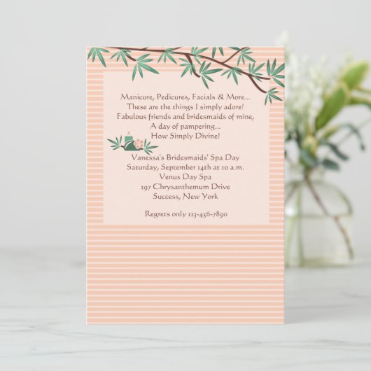 Invitation Spa des branches de bambou (Debout devant)