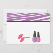 Invitation Spa des filles Zebra violet et blanc (Dos)