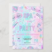 Invitation Spa Dormir Spa Pastel Et Dormir Anniversaire (Devant)