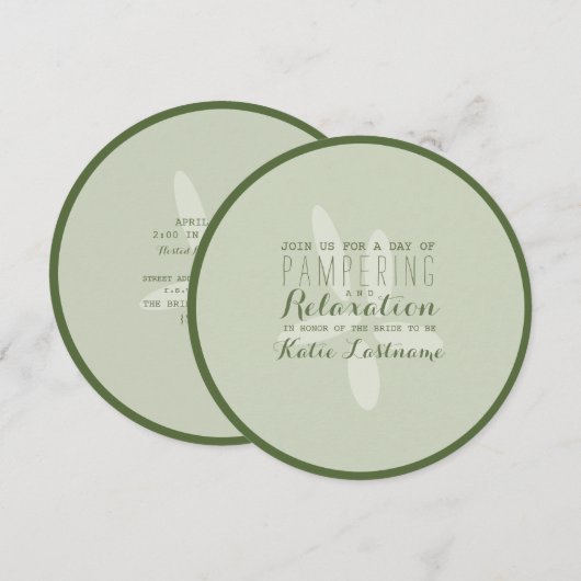Invitation spa Fête des mariées Concombre (Devant / Derrière)