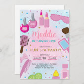 Invitation SPA fille fête d'anniversaire invitation, fête SPA (Devant / Derrière)
