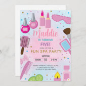 Invitation SPA fille fête d'anniversaire invitation, fête SPA (Devant / Derrière)