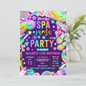 Invitation Spa-Jama Neon Spa Et Dormir Fête D'Anniversaire (Debout devant)