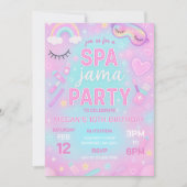 Invitation Spa-Jama Spa Et Dormir Fête D'Anniversaire (Devant)