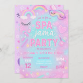 Invitation Spa-Jama Spa Et Dormir Fête D'Anniversaire (Devant / Derrière)