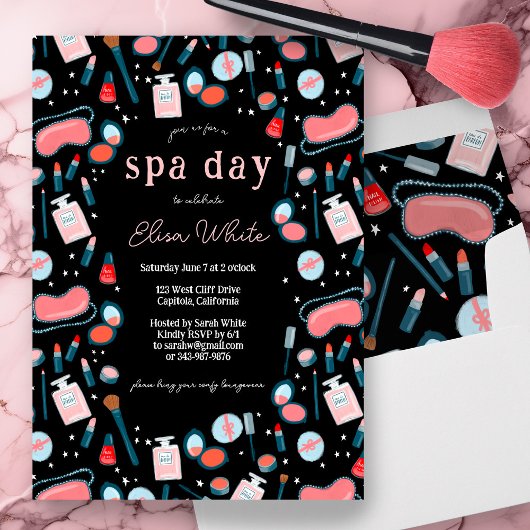 Invitation Spa Jour Bachelorette de la nuptiale Maquillage de
