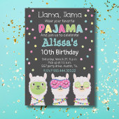 Invitation Spa llama party, pyjama de lama