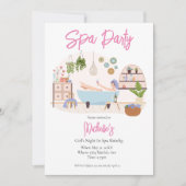 Invitation Spa Party Glam Adulte Anniversaire (Devant)