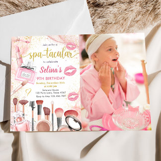 Invitation Spa Party Glam Girl Maquillage Anniversaire Photo