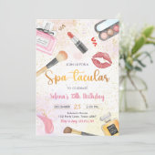 Invitation Spa Party Glam Maquillage Anniversaire (Debout devant)